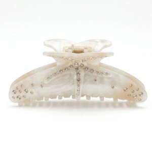 Accetate Hair Clip Ocean Style (White)