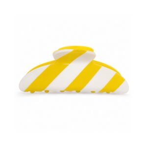 Jelly Yellow & White Striped Hair Clip
