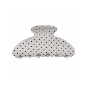 Polka Dow Claw Clip (White)
